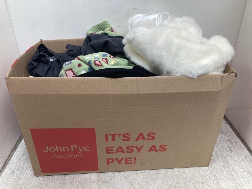 BOX OF ASSORTED CLOTHES TO INCLUDE AWDIS SPORTS SH