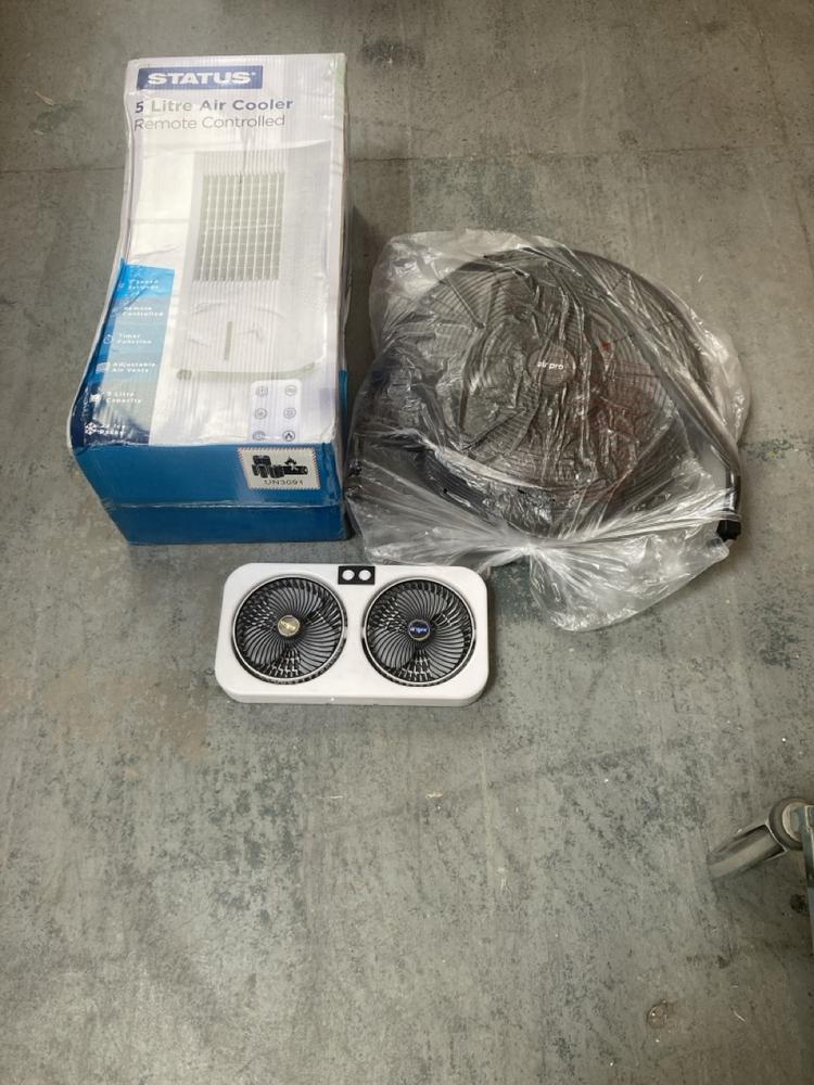3 X ASSORTED ITEMS TO INCLUDE STATUS 5L AIR COOLER