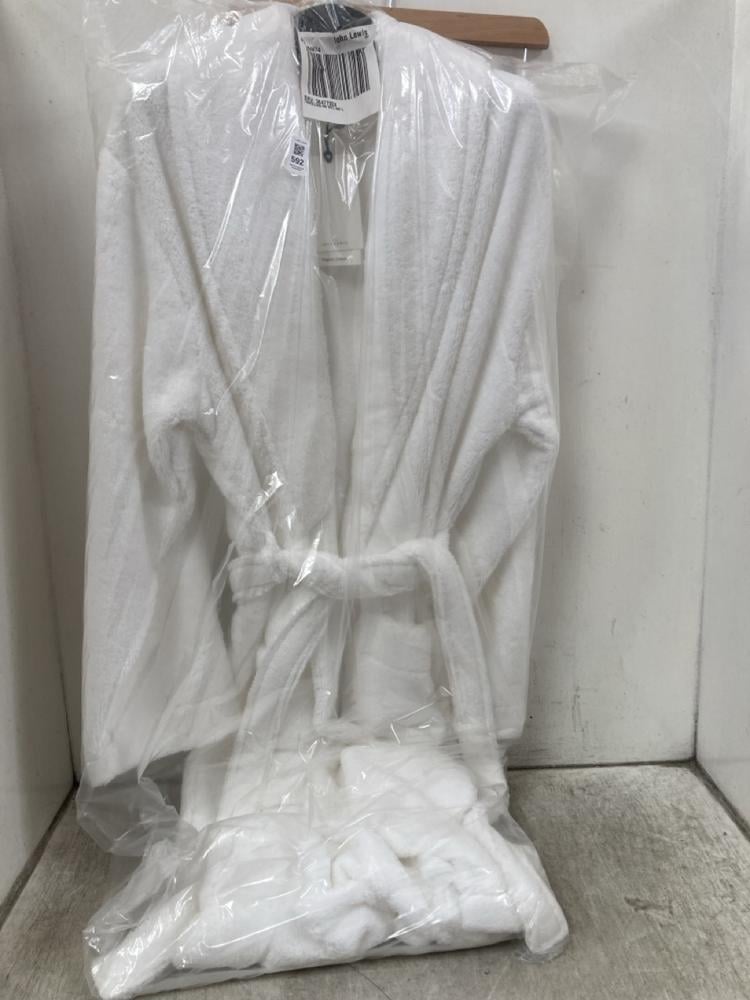 JOHN LEWIS ORGANIC COTTON TOWELLING ROBE IN WHITE 