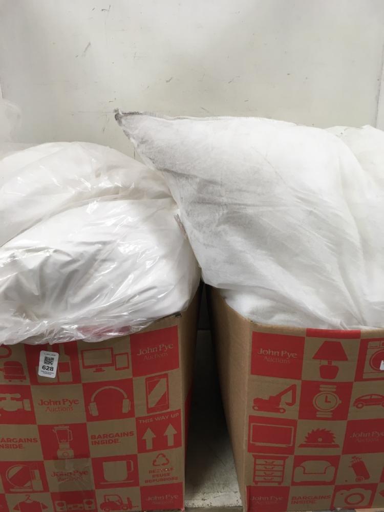 2 BOXES OF ASSORTED TEXTILES TO INCLUDE SQUARE PIL