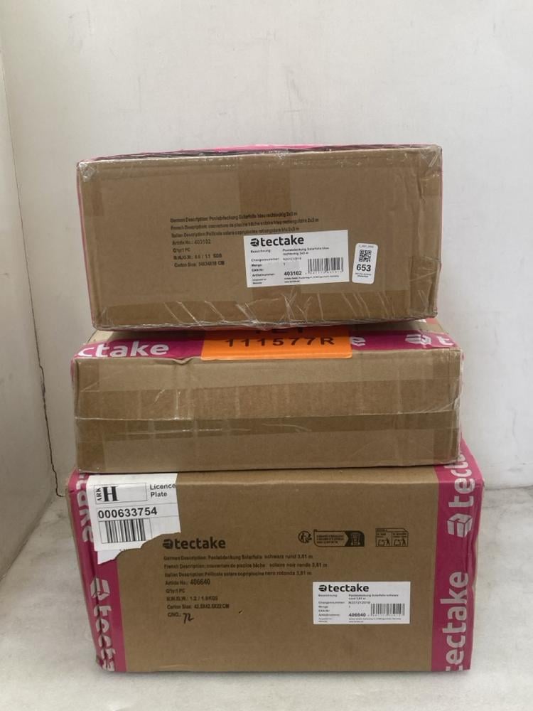 3 X ASSORTED ITEMS TO INCLUDE TECTAKE SUN SAIL SON