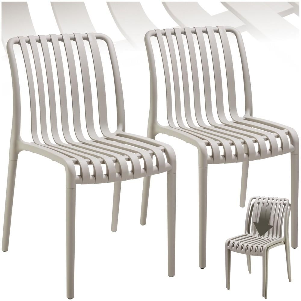 TECTAKE GARDEN CHAIRS ALCUDIA - DURABLE, STACKABLE