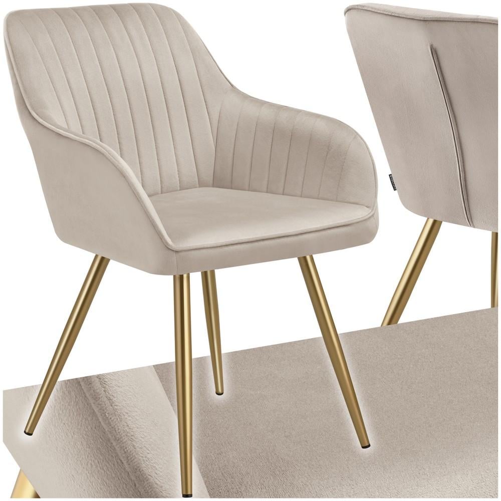 TECTAKE DINING CHAIR MARILYN - QUILTED VELVET, CON