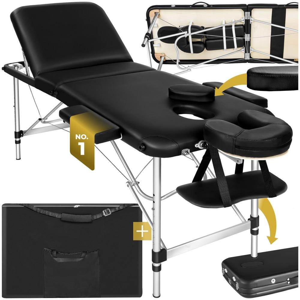 TECTAKE MASSAGE TABLE - 3-ZONE BED WITH ALUMINIUM 