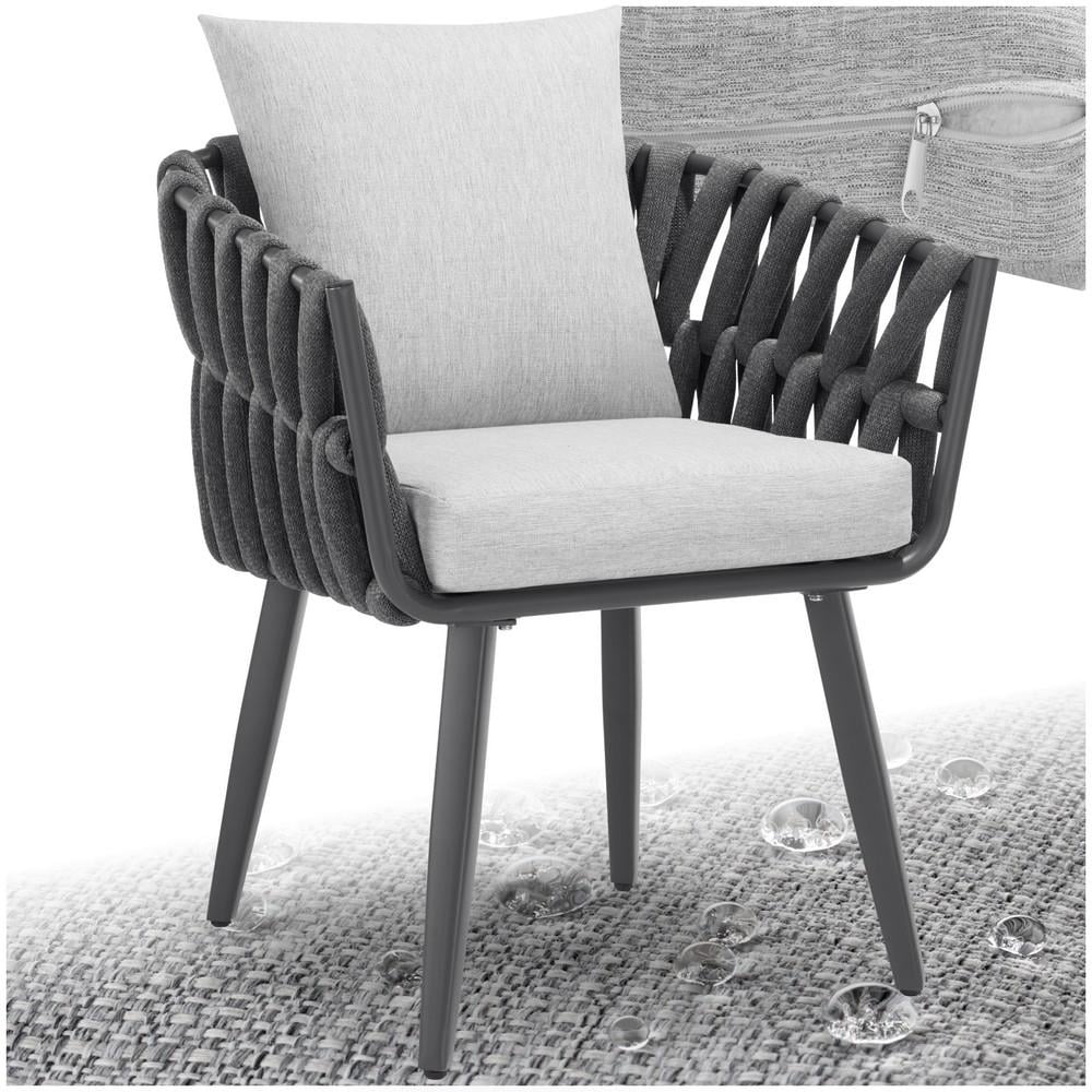 TECTAKE CHAIR LUGANO IN ROPE DESIGN WITH ALUMINUM 