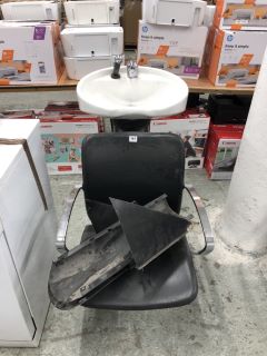 SALON BACKWASH UNIT EQUIPPED WITH CHAIR & ADJUSTABLE SINK (COLLECTION OR OPTIONAL DELIVERY AVAILABLE*)