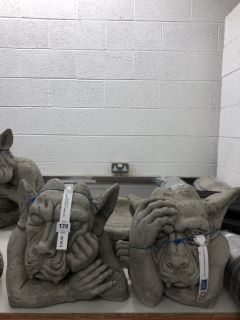 3 X GARDEN ORNAMENTS INC DOG GARGOYLE (COLLECTION OR OPTIONAL DELIVERY AVAILABLE*)