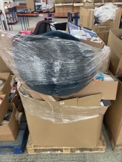 PALLET OF ASSORTED ITEMS, CONTENTS INC: PS4 GAMES, TV MOUNTS, HEATERS, LARGE BEAN BAG, STEAM IRONS (COLLECTION OR OPTIONAL DELIVERY AVAILABLE*)