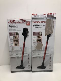 2 X MORPHY RICHARDS CORDLESS SUPERVAC SLEEK POWER+ VACUUMS (COLLECTION OR OPTIONAL DELIVERY AVAILABLE*)