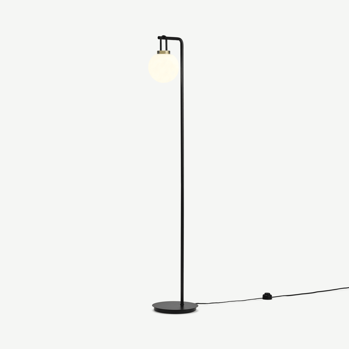 John Pye Auctions Nyro Floor Lamp, Black & Antique Brass