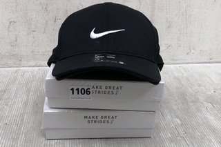 2 X NIKE LEGACY 91 CAPS IN BLACK TO ALSO INCLUDE 2 X BOXES OF WANDER NO SHOW SOCKS IN WHITE - 8 PAIRS PER BOX: LOCATION - H8