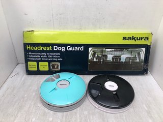 2 X 6 MEAL SMART FEEDERS TO ALSO INCLUDE SAKURA HEADREST DOG GUARD: LOCATION - H7