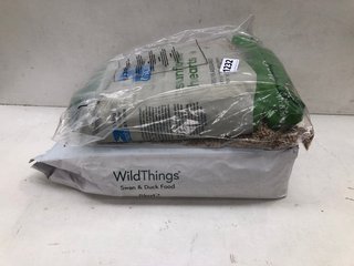 WILD THINGS 5KG SWAN & DUCK FOOD - BBE DEC 2022 - TO ALSO INCLUDE PACK OF SUNFLOWER HEARTS - 4KG - BBE DEC 2024 - (PLEASE NOTE - SOME ITEMS MAY BE PAST THEIR BBE): LOCATION - H2