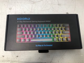 4 X KOORUI BLUE SWITCH 61 KEY MECHANICAL GAMING KEYBOARD - MODEL: MK061 - COMBINED RRP £156: LOCATION - J9