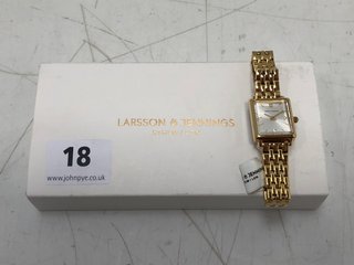 LARSSON & JENNINGS BOYFRIEND MINI ELEVATED MIXED GOLD 31MM WATCH - RRP £132.99: LOCATION - J1