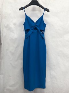 FOREVER NEW NADIA CUT OUT MIDI IN BLUE PIGMENT - SIZE: UK 14 - RRP £100: LOCATION - J11