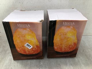 2 X HESTIA HOME COLLECTION HIMALAYAN ROCK SALT LAMP: LOCATION - J16