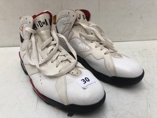 JORDAN AIR RETRO CARDINAL 2011 RELEASE RARE HI-TOP TRAINERS IN WHITE - UK 11 - RRP £180.00: LOCATION - J1