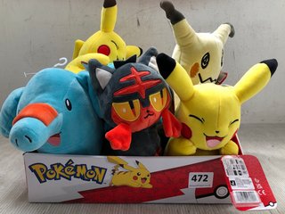 QTY OF ASSORTED POKÉMON PLUSH TOYS TO INCLUDE PIKACHU: LOCATION - J21