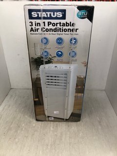 STATUS 3 IN 1 PORTABLE AIR CONDITIONER - RRP £250: LOCATION - I10