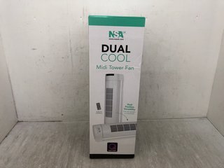 NSA DUAL COOL MIDI TOWER FAN IN WHITE: LOCATION - I8