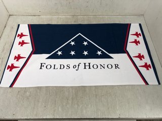 QTY OF FOLDS OF HONOUR SMALL BEACH TOWEL: LOCATION - I8