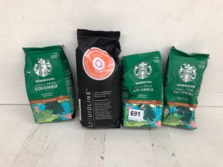 QTY OF ASSORTED COFFEE TO INCLUDE STARBUCKS SINGLE ORIGIN COLOMBIA 100% ARABICA MEDIUM ROAST COFFEE - BBE UNKNOWN: LOCATION - I7