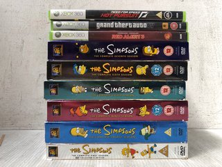 QTY OF SIMPSON BOX SETS AND XBOX 360 GAMES TO INCLUDE GRAND THEFT AUTO IV - (PLEASE NOTE: 18+YEARS ONLY. ID MAY BE REQUIRED): LOCATION - I5