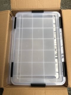 2 X LARGE CLEAR STORAGE BOXES WITH LIDS: LOCATION - I1