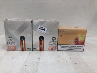 QTY OF ASSORTED VAPE ITEMS TO INCLUDE BOX OF LOST MARY DISPOSABLE PODS - TRIPLE MANGO - (PLEASE NOTE: 18+YEARS ONLY. ID MAY BE REQUIRED): LOCATION - H15