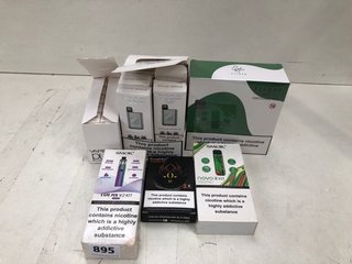 QTY OF ASSORTED VAPE ITEMS TO INCLUDE BOX OF ELFBAR 600 DISPOSABLE PODS - WATERMELON/POMEGRANATE - (PLEASE NOTE: 18+YEARS ONLY. ID MAY BE REQUIRED): LOCATION - H15