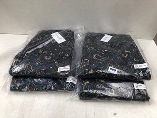 4 X GREEN PAISLEY JUMPSUITS - UK 3XS/4XS/M/L: LOCATION - H14