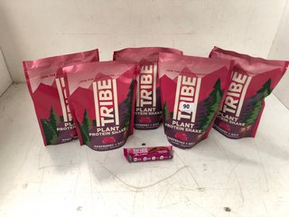 6 X ASSORTED TRIBE PRODUCTS - TO INCLUDE RASPBERRY + GOJI 20G PLANT PROTEIN SHAKE - BBE: 06/04/2025: LOCATION - J5