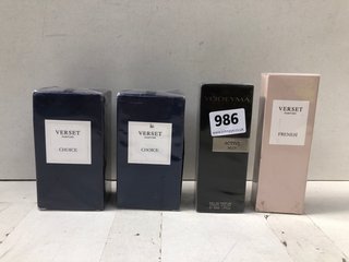 4 X ASSORTED PERFUMES TO INCLUDE VERSET FRENESI 50ML PARFUM: LOCATION - H11