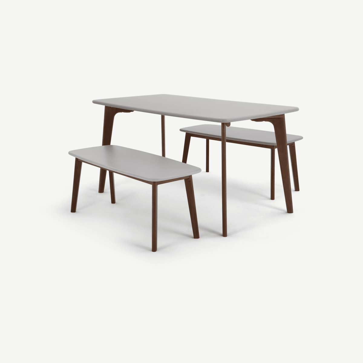 John Pye Auctions Fjord Dining Table and Bench Set, Dark