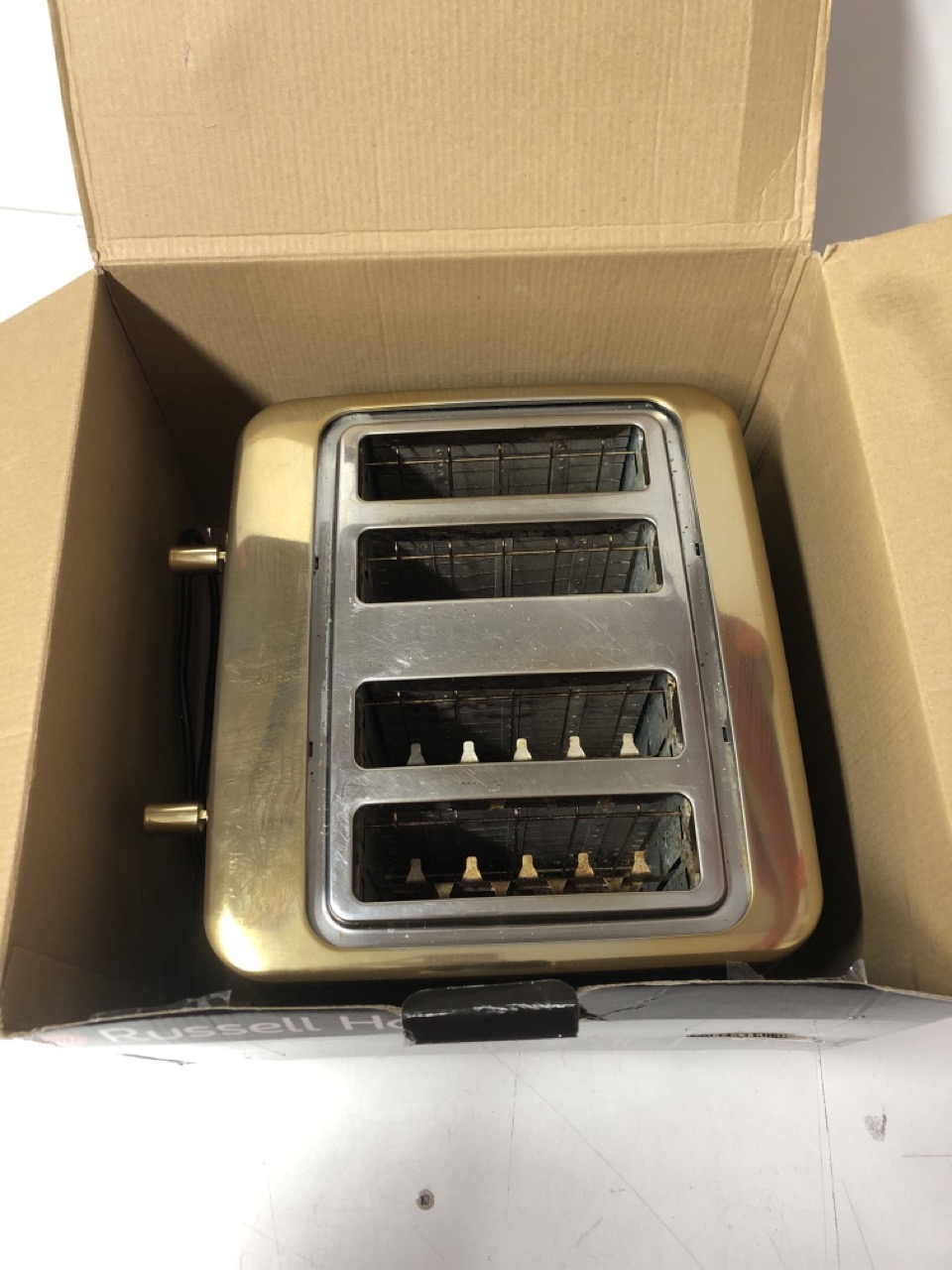 John Pye Auctions RUSSELL HOBBS MATCHING INSPIRE BRASS KETTLE & 4 SLICE TOASTER SET