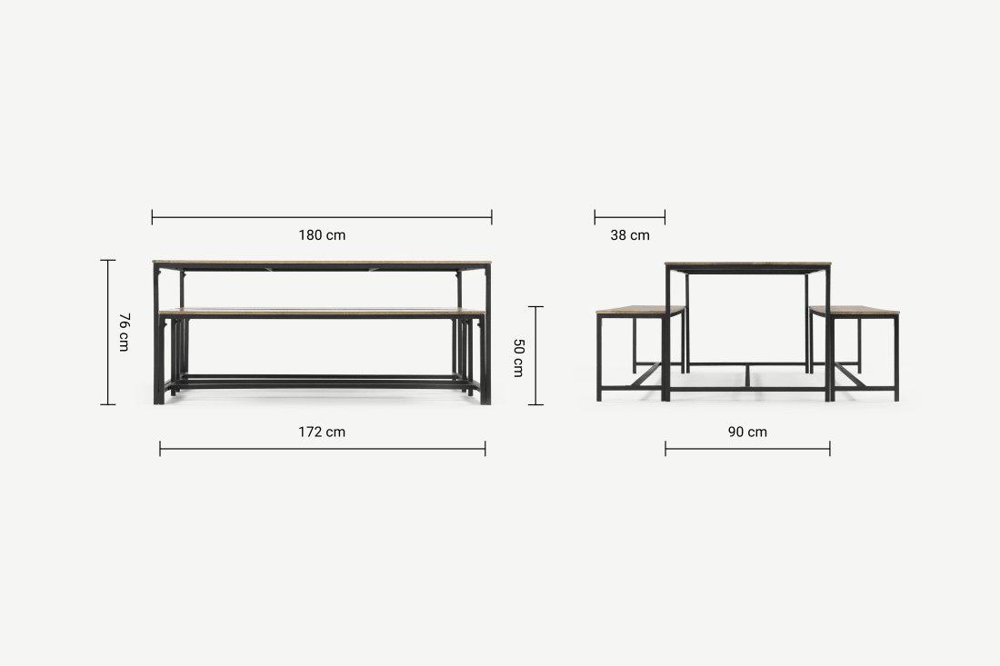 John Pye Auctions Lomond Dining Table Set, Mango Wood