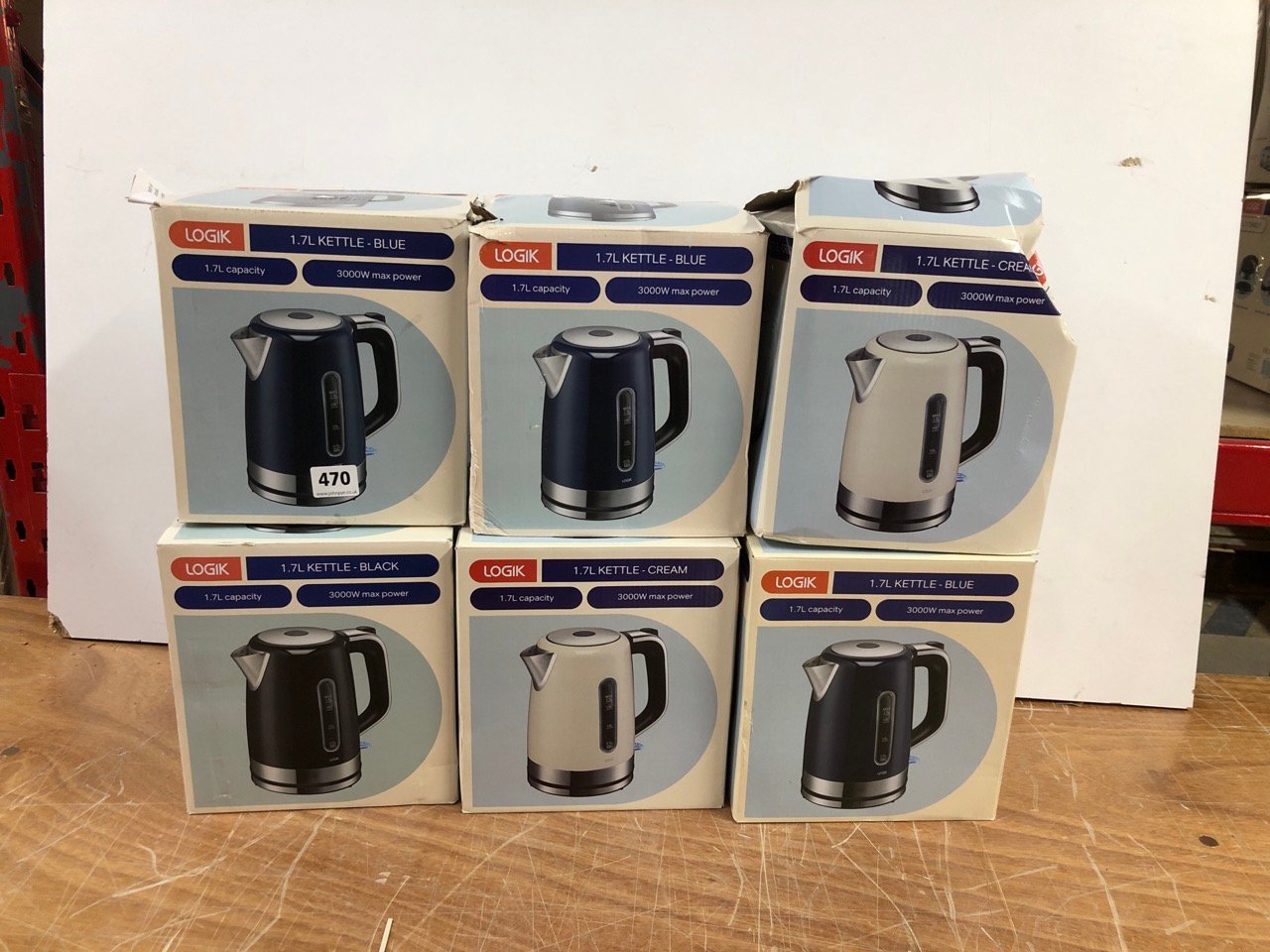 John Pye Auctions 6 X ASSORTED LOGIK KETTLES INC LOGIK 1.7L KETTLE