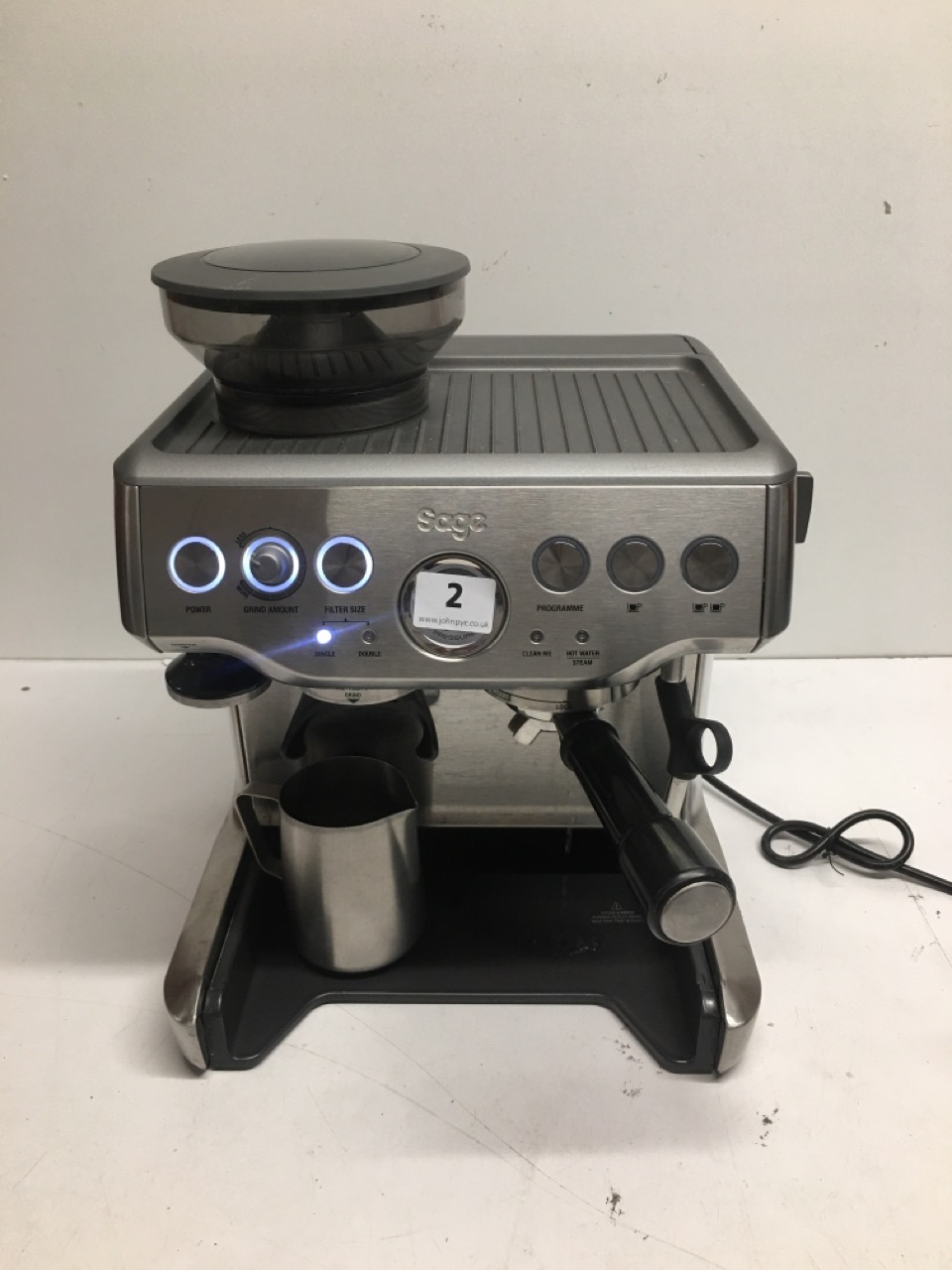 John Pye Auctions SAGE COFFEE MACHINE WITH ADJUSTABLE MILK FROTHER