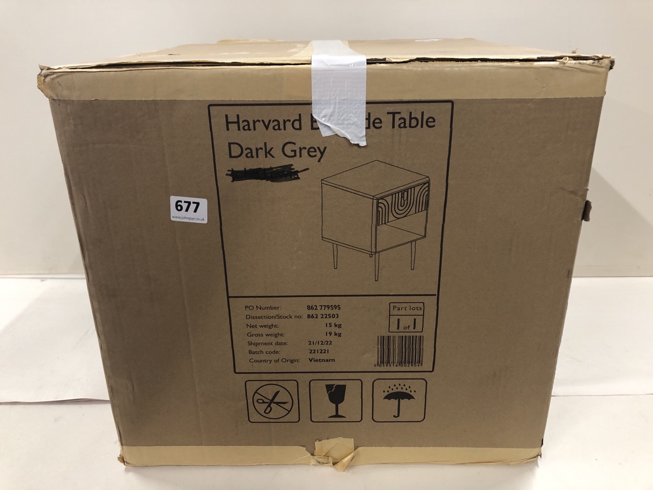 John Pye Auctions JOHN LEWIS HARVARD BEDSIDE TABLE