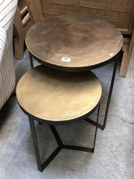 John Pye Auctions NKUKU MABA NEST OF 2 SIDE TABLES IN BLACK AND
