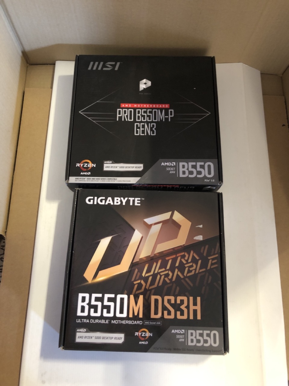 John Pye Auctions GIGABYTE B550M DS3H AMD MOTHERBOARD & MSI PRO B550M