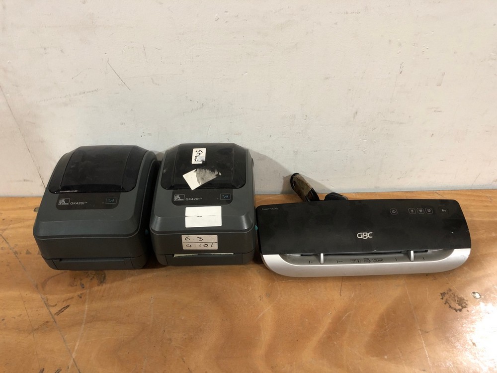 John Pye Auctions ZEBRA GK420T THERMAL LABEL PRINTER TO INCLUDE GBC