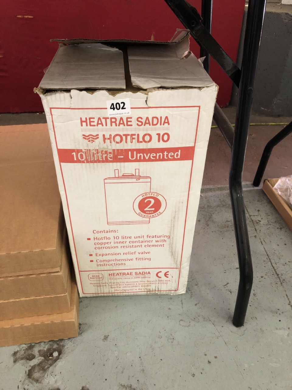 John Pye Auctions - HEATRAE SADIA HOTFLOW 10 UNVENTED WATER HEATER RRP £439