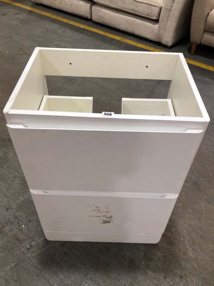 John Pye Auctions PENDLE 600 2 DRAWER STANDING VANITY WHITE GLOSS (BLOCK D) (COLLECTION OR