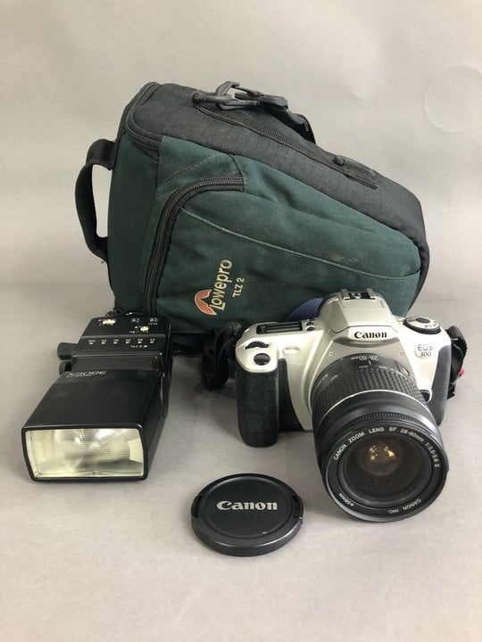 Canon EOS 300 Camera Body with Canon 28-80mm Lens and Canon 380EX Speedlite Flash, untested