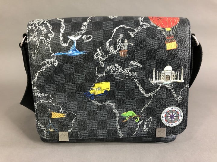 Louis Vuitton Damier Graphite World Map District PM Bag