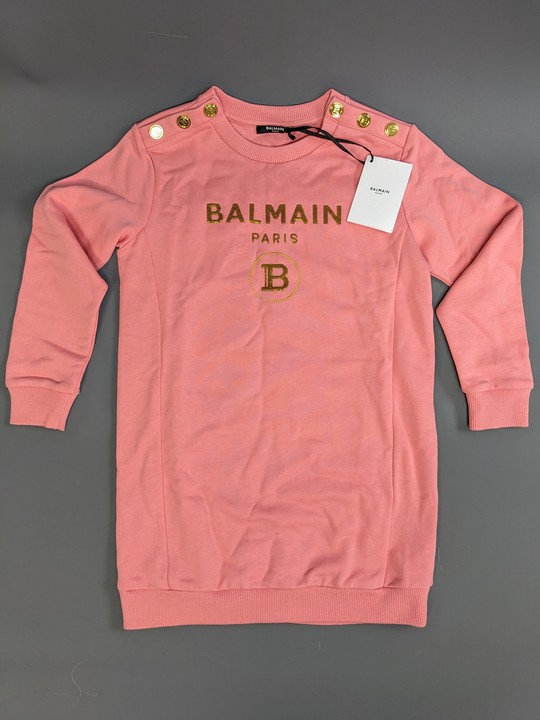 Balmain Girls Cotton Branded Dress, Size 8 Years