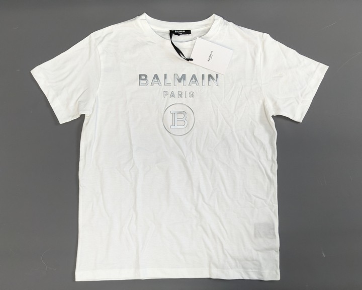 Balmain Boys Cotton Jersey Logo T-Shirt, Size 12 Years