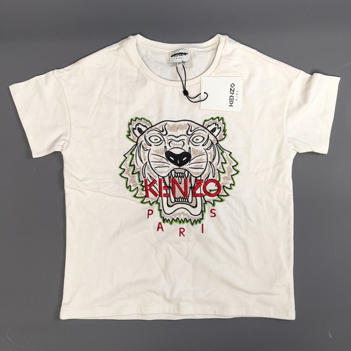 Kenzo Girls Organic Cotton Tiger T-Shirt, Size 14-15 Years